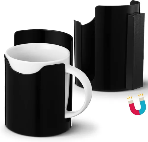 Honeydak Paquete de 2 portavasos magnéticos resistentes para automóvil, soporte magnético universal para latas, tractor, camión, imán fuerte, se