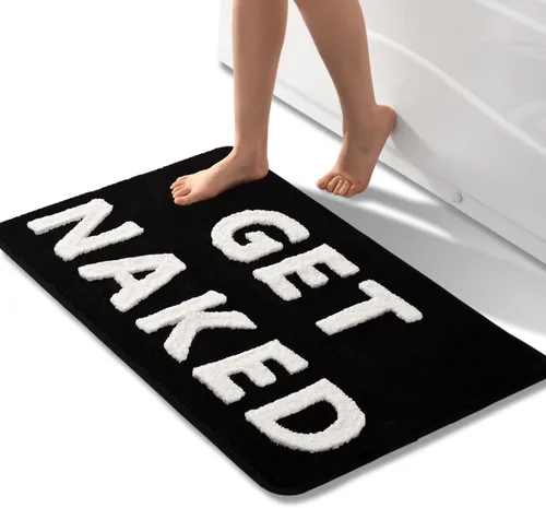 Miniatura 14 de QJHOMO Get Naked Bath Mat Alfombras Lindas de Baño Lindas Alfombras de Baño Graciosas Antideslizantes Decoración de Bañera Antideslizante Alfombra