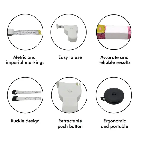 Miniatura 6 de Gadgetime USA Cinta métrica (paquete de 4) – para costura, costura, sastrería, tela, cintura, manualidades, fitness, retráctil, cinta métrica