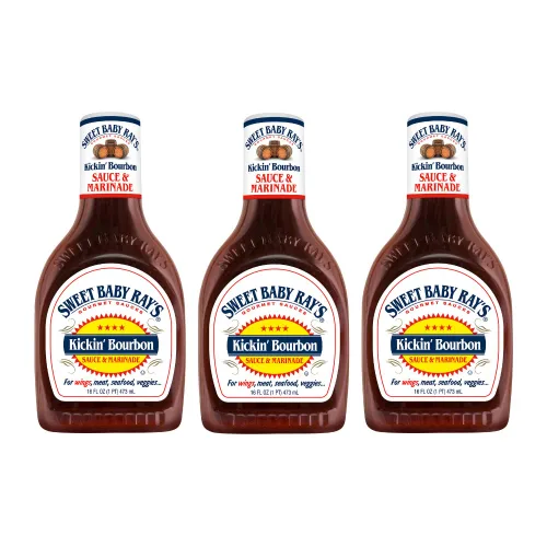 Sweet Baby Ray's Salsa y marinada, Kickin' Bourbon 16 onzas líquidas (paquete de 3)