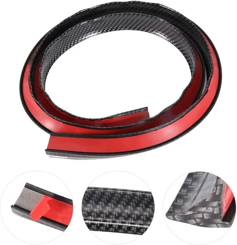 Miniatura 4 de Recorte de arco de rueda de fibra de carbono - Tira de cejas negra para la mayoría de los autos