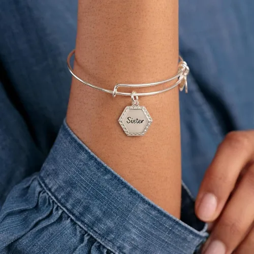 Miniatura 4 de Alex and Ani - Pulsera expandible de alambre para mujer, con dije significativo, colección Because I Love You, de 2 a 3.5 pulgadas