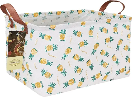 Cesta de almacenamiento rectangular, lindo organizador de tela para juguetes de mascotas/niños, libros o ropa. Perfecta para habitaciones de niños,