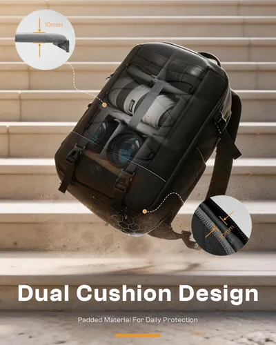 Miniatura 4 de Mochila para cámara, bolsa para cámara DSLR SLR para fotógrafos compatible con Sony/Canon/Nikon/DJI Mavic Drone, cubierta impermeable para lluvia
