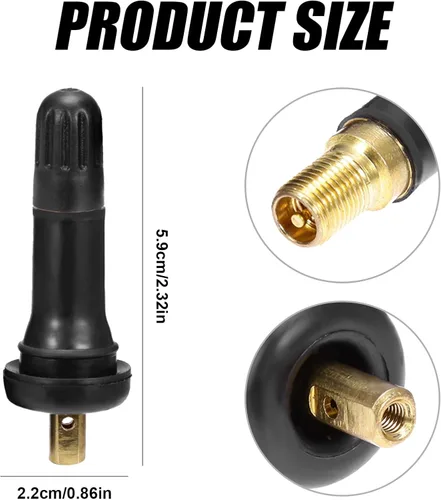 Miniatura 2 de Saihisday TR413 - Vástagos de válvula de neumático de goma negra TPMS para GM Chevy (paquete de 50) (50, negro)