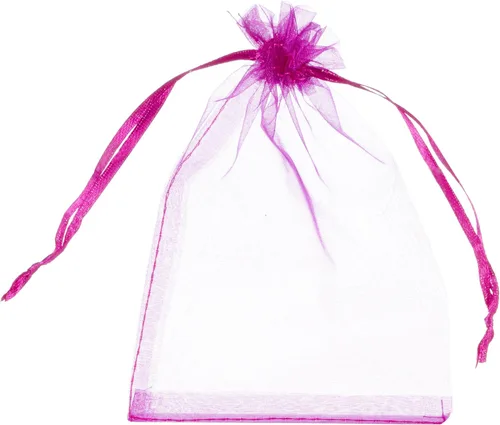 Miniatura 6 de Volanic 100 bolsas de regalo de organza con cordón transparente de 4 x 6 pulgadas, bolsa de regalo de joyería, fiesta, Navidad, bolsas de dulces