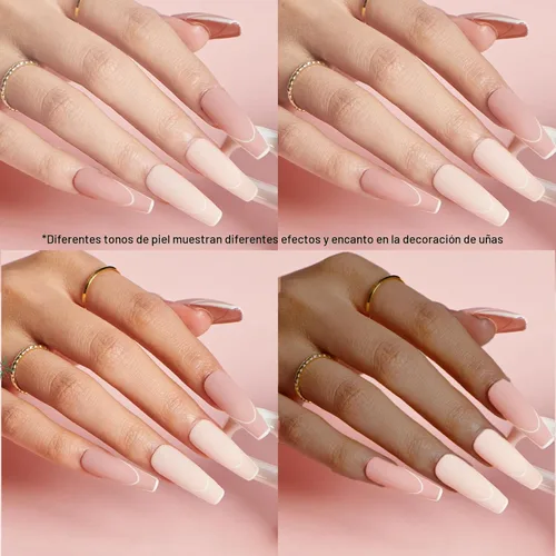 Miniatura 8 de Azurebeauty - Kit de iniciación de uñas en polvo de inmersión, 4 colores, purpurina de piel desnuda para todas las estaciones, juego de polvo