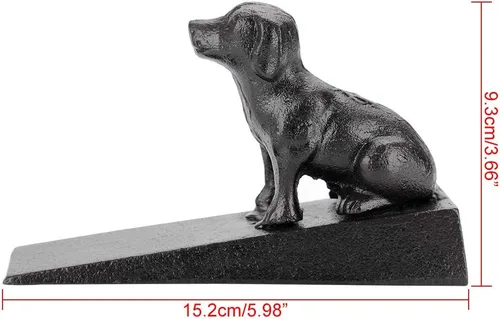 Miniatura 3 de Sumnacon 2 paradas de hierro fundido para puerta de perro, resistentes topes de puerta rústicos para evitar perforar agujeros, cuñas de puerta