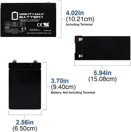 Miniatura 2 de Mighty Max Battery Batería de repuesto SLA de 12V 9Ah para Yuasa NPX-35-10 Pack