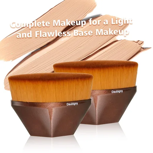 Miniatura 6 de Brocha de maquillaje para base de maquillaje Kabuki, con parte superior plana, para rubor facial y polvo líquido para mezclar líquidos, crema