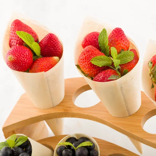 Miniatura 3 de Restaurantware Cono de madera de pino 7-IN para servir y degustar: perfecto para aperitivos y alimentos en casa fiestas o eventos de catering – 6 oz