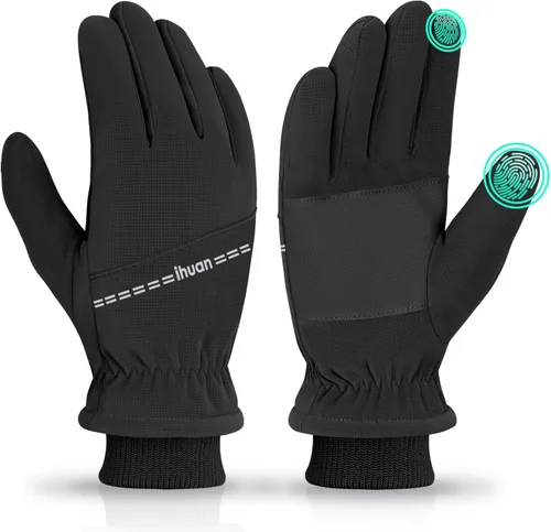 ihuan Guantes impermeables de invierno para esquí de nieve para mujeres y hombres, clima frío, pantalla táctil térmica cálida para correr, ciclismo
