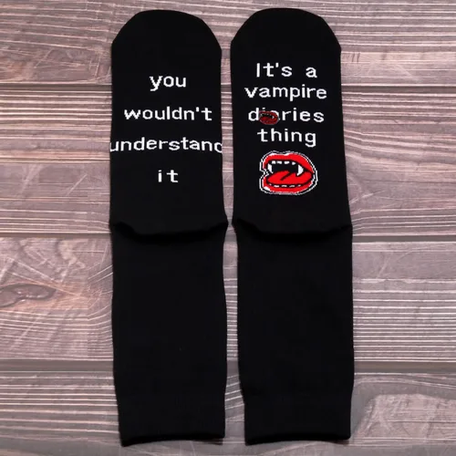 Miniatura 4 de G2TUP Vampire Merchandise Socks It's a Vampire Thing TVD Show Calcetines para mujeres y hombres