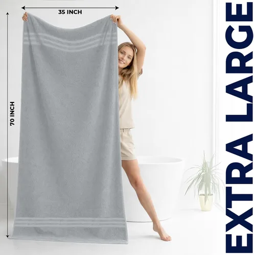 Miniatura 3 de DAN RIVER Paquete de 2 toallas de baño de lujo de 35 x 70, 21.16 oz/m², suaves y de secado rápido, 100% algodón hilado en anillo, ideales