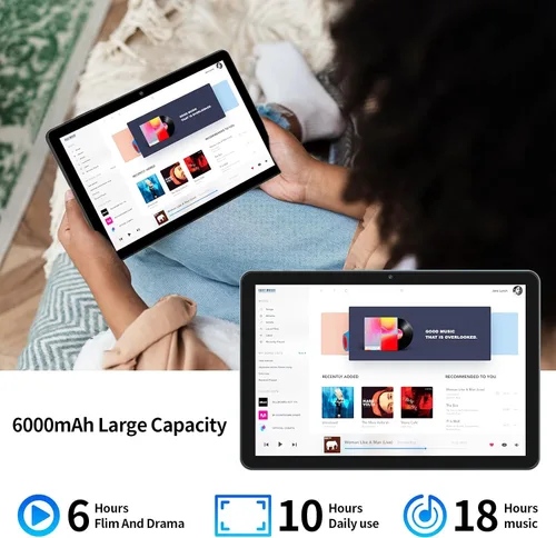 Miniatura 6 de PRITOM Tablet Android 15 de 10 pulgadas, Octa-Core, WiFi 5Ghz, pantalla IPS HD, tabletas de 64 GB con teclado, una funda personalizada, cargador
