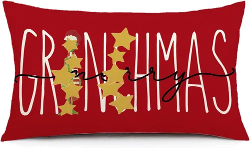 Miniatura 11 de AOFANGGO Funda de almohada de Navidad de 12 x 20 pulgadas, decoración navideña, funda de cojín rectangular para cama, silla, sofá