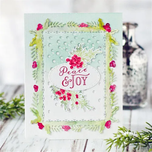 Miniatura 10 de Troqueles de corte para hacer tarjetas de papel, marco de fondo de Navidad 3D, plantillas de metal, herramientas de álbumes de recortes, plantilla