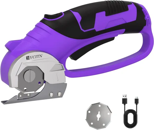 Tijeras eléctricas inalámbricas, cortador recargable de 4V para cartón y alfombra, cortador rotativo autoafilable eléctrico para tela, tijeras de