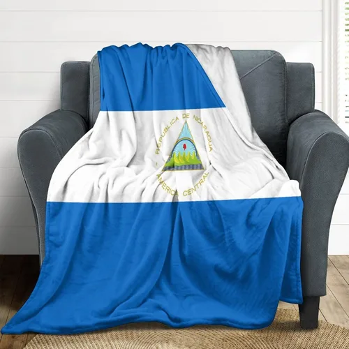 Miniatura 4 de Manta con la bandera de Nicaragua, manta suave y ligera, colcha duradera para decoración del hogar, manta de sofá de 30 x 40 pulgadas