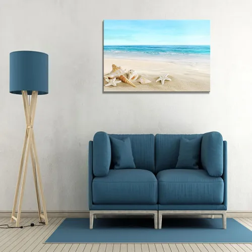 Miniatura 4 de DZL Art S74769 - Impresión de Pintura en Lienzo Paraíso Isla Tropical Playa con Palmeras Impresión Fotográfica Imágenes de la Naturaleza Arte