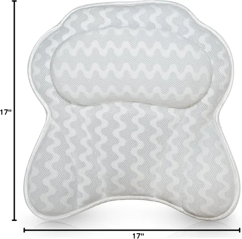 Miniatura 9 de Almohada de baño para hombres y mujeres de lujo, cojín ergonómico para cuello, cabeza y hombros Blanco