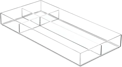 Miniatura 9 de mDesign Bandeja organizadora de maquillaje dividida de plástico para cajón de baño, tocador, almacenamiento de encimera, organización de cosméticos