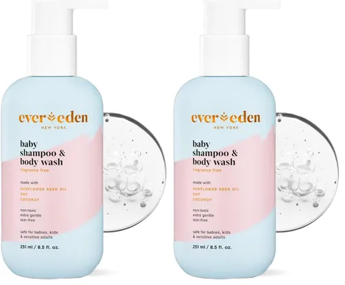 Miniatura 12 de Evereden Mini Kids Shampoo and Conditioner 2 en 1: Melocotón fresco, 1.7 fl oz. Vegano y cuidado suave para niños Champú y acondicionador