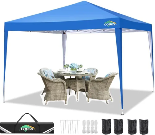 Miniatura 18 de COBIZI Tienda de campaña desplegable resistente de 10 x 10 con 4 paredes laterales extraíbles, toldo desplegable Ez con bolsa portátil, carpa