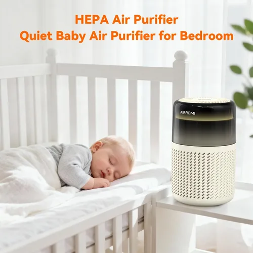 Miniatura 8 de Purificador de aire HEPA AIRROMI para dormitorio y hogar, purificador de aire para mascotas del hogar, elimina el olor a mascotas, olor a arena