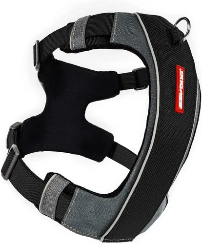 EzyDog X-Link - Arnés para perro, reflectante y acolchado, sin tirones, para entrenamiento y paseos diarios, con 2 puntos de fijación para correa