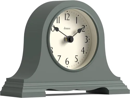 JONES CLOCKS Speakeasy - Reloj de repisa pequeño | Diseño clásico de sombrero de Napoleón | Verde | Estilo clásico contemporáneo para escritorio,