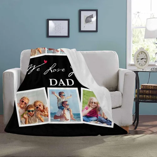 Miniatura 2 de InterestPrint Manta de amor personalizada con texto en inglés "To Dad, Even When I Not Close by,I Want You to Know I Love and Appreciate You We Love