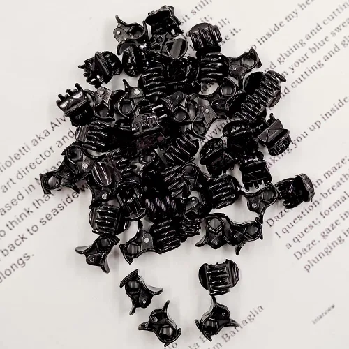 Miniatura 4 de 50 piezas de mini pinzas para el cabello, pinzas de agarre fuerte multifunción para flequillo. (Negro)