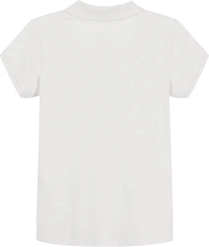 Miniatura 2 de IZOD - Camiseta de manga corta para uniforme escolar de niñas, cierre de botones, tejido entrelazado cómodo y suave