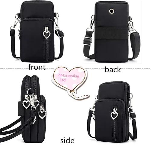 Miniatura 5 de Cartera para teléfono celular, bolsa cruzada para Samsung Galaxy S24 S23 Ultra S21 S22 S20 Plus Fe Note 20 A15 5G A25 A35 A05S A14 A13 A54 A71 Negro