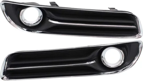 KarParts360 Para Chrysler 300 cubierta de luz antiniebla 2011 12 13 2014 par exterior del lado del conductor y del pasajero | Negro | w/Chrome |