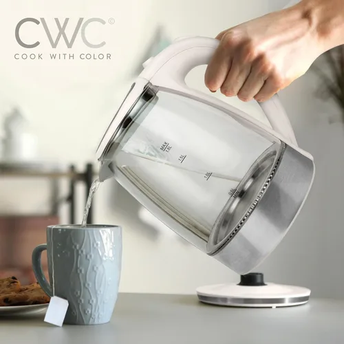 Miniatura 2 de COOK WITH COLOR Hervidor de té eléctrico, caldera de agua caliente inalámbrica de 1.8 L, hervidor rápido de 1200 W, apagado automático y protección