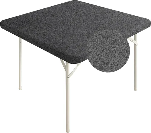Miniatura 44 de Mantel elástico para mesa auxiliar de cóctel, ajustable de elastano, tamaño pequeño, para mesa auxiliar, 24 x 24 pulgadas, color beige