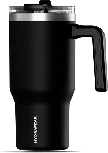 Miniatura 7 de Hydrapeak Voyager - Vaso aislado de 25 onzas con asa y tapa para sorber y popote 2 en 1, de acero inoxidable para uso diario, viajes, botella