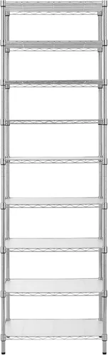 Miniatura 7 de Finnhomy Estantería de alambre de 9 niveles, estantería de alambre de acero ajustable, 81 pulgadas de altura, 9 estantes de almacenamiento de metal