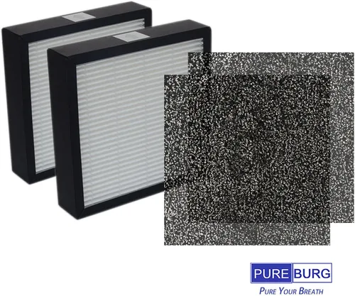 Miniatura 3 de PUREBURG Filtro de repuesto compatible con purificador de aire VCK LE-AP001, H13 True HEPA y prefiltros de carbón activado, paquete de 12