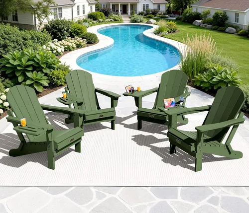 Miniatura 42 de SERWALL - Silla plegable Adirondack para patio, jardín, exterior, resistente a la intemperie, sillas para hoguera, color naranja