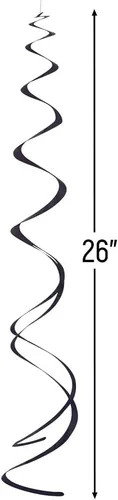 Miniatura 3 de Decoraciones de remolinos de plástico para colgar, empaque de 8 unidades, de la marca Unique, 26", Negro