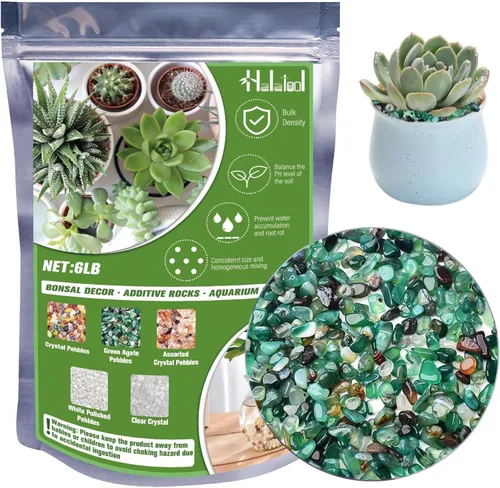 Halatool Guijarros Verdes de 6 Libras 0.35"- 0.6" Grava de Acuario para Pecera Guijarros Naturales de Paisajismo para Decoración del Hogar Piedras