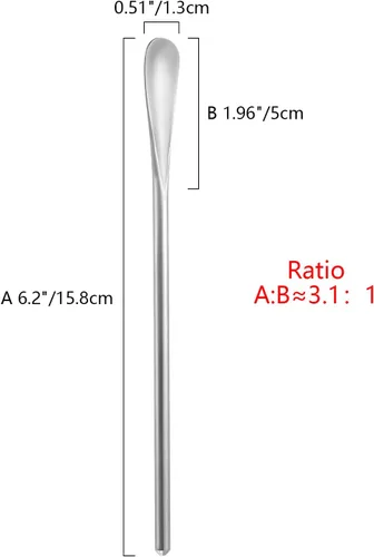 Miniatura 6 de Paquete de 6 cucharas de acero inoxidable 304 de 6.2 pulgadas de mango largo para agitar y mezclar, herramienta de barra reutilizable para café, té