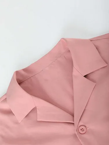 Miniatura 6 de GORGLITTER Conjunto de 2 piezas para hombre, camisa de manga corta con botones y pantalones de cintura elástica