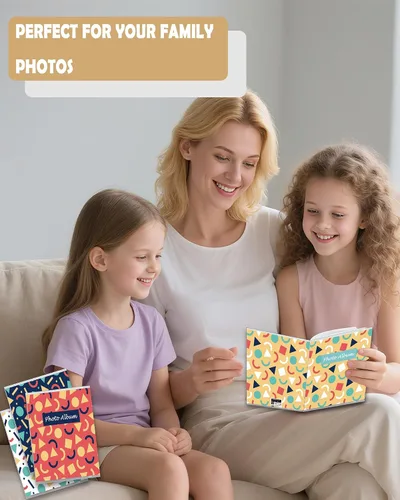 Miniatura 6 de Álbum de fotos pequeño de 4 x 6 para fotos, juego de 4, capacidad para 36 fotos cada una, capacidad de 144, 4 patrones, fundas flexibles extraíbles