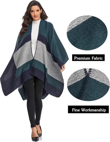 Miniatura 3 de Immerguter Capa tipo poncho tipo chal para mujer para otoño e invierno