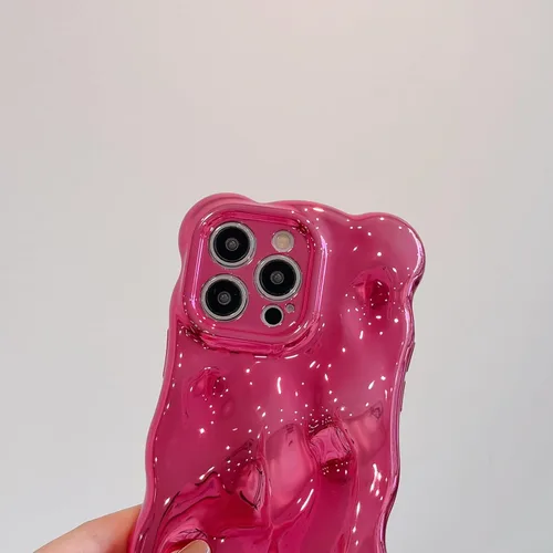 Miniatura 9 de JANDM Funda para iPhone 13 Pro, 3D Wave Bubble Shape Ripple Chrome Pattern Soft Non-Yellowing Case Glitter Shiny Camera Shockproof Women Girls Cover