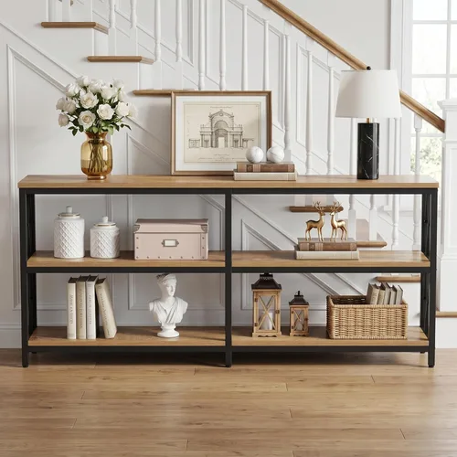 Miniatura 6 de LITTLE TREE Console Table with Storage Shelves, 70.9" Industrial 3-Tier Sofa Table for Living Room, Long Foyer Table Entryway Table for Hallway
